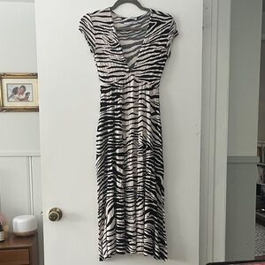Urban Outfitters Black and White Zebra Midi Dress